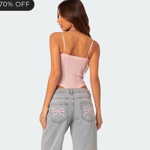 Edikted Bow Pocket Relaxed Jeans